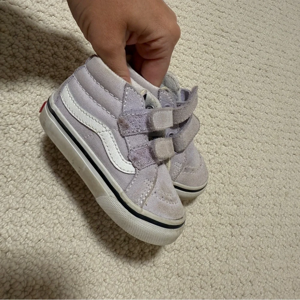 Vans Kids Lilac High-Top Velcro Sneakers